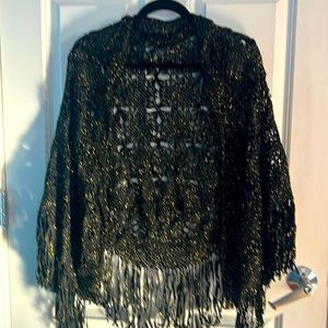 Black and gold ribbon shawl